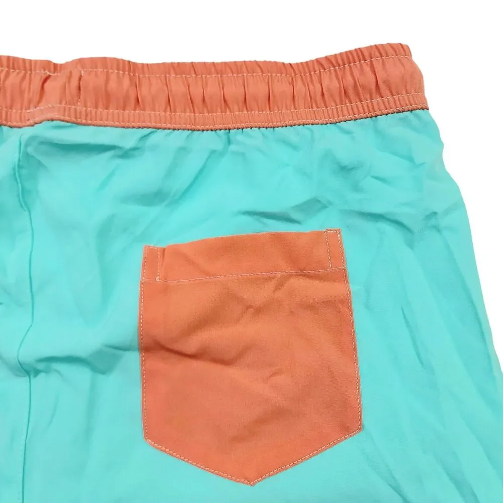 Public Record Shorts Mens Large Green Swim Trunks Unlined Athletic Beach Outdoor